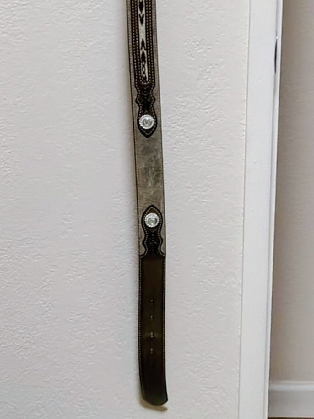 Mens Western Leather Belt size 38 - Picture 5 of 5